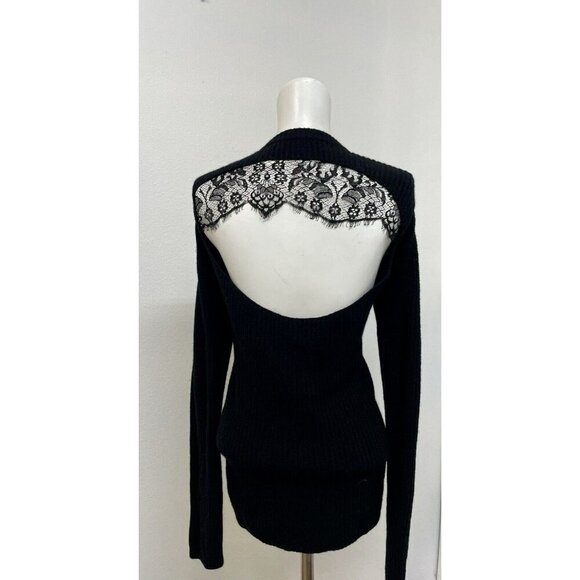 A.L.C. Wool And Cashmere Blend Lace Back Cut Out Sweater Black size M - Picture 5 of 16
